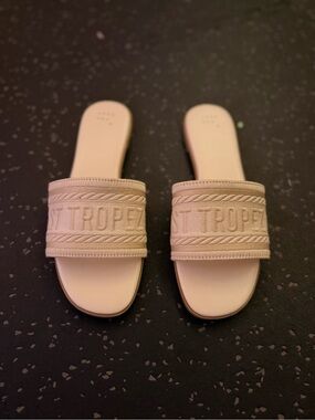 Target Cream Embroidered 'St Tropez' Slide Mules